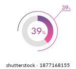 39 Percentage diagrams, pie chart for Your documents, reports, 39% circle percentage diagrams for infographics