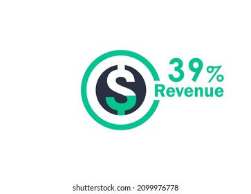 39% revenue design vector image