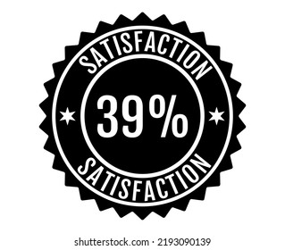 39% Satisfaction Sign Vector transparent background