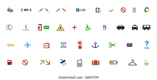 39 simple pictograms.