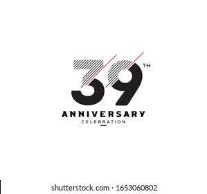 39 th anniversary or birthday celebration design template Vector.
