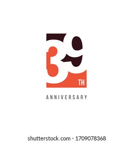 39 Th Anniversary Celebration Logo Vector Template Design Illustration