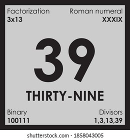 39 thirty-nine number Digit details unit