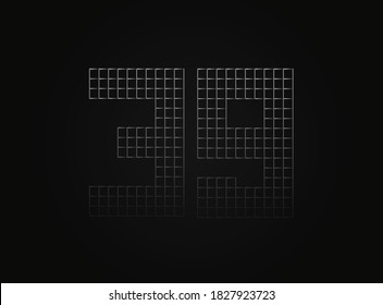 39 vector number made of metal chain link fence. For logo, brand label, design elements, application and more. 

