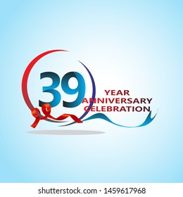 39 Year Anniversary celebration Vector Template Design Illustration