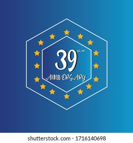 39 year anniversary celebration, vector design for celebrations, invitation cards and greeting cards