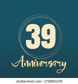 39 year anniversary celebration, vector design for celebrations, invitation cards and greeting cards
