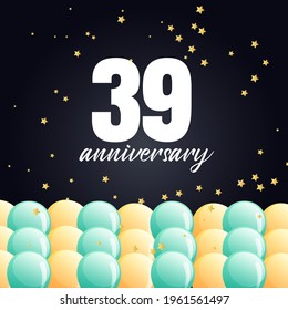 39 year anniversary celebration, vector design for celebrations, invitation cards and greeting cards