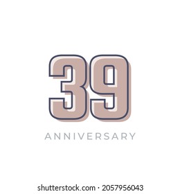 39 Year Anniversary Celebration Vector. Happy Anniversary Greeting Celebrates Template Design Illustration