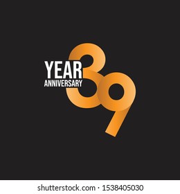 39 year anniversary logo template vector