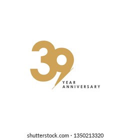 39 Year Anniversary Vector Template Design Illustration