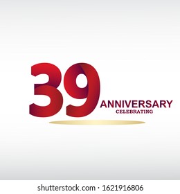 39 Year Anniversary Vector Template Design Illustration