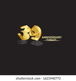 39 Year Anniversary Vector Template Design Illustration