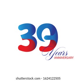 39 Year Anniversary Vector Template Design Illustration