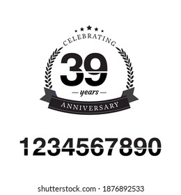 39 Year Anniversary Vector Template Design Illustration