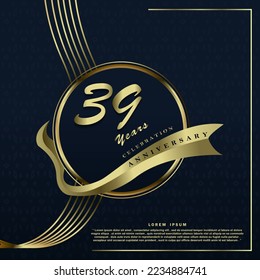 39 years anniversary celebration 3d vector template design illustration