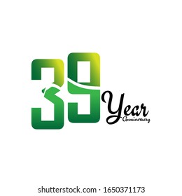 39 Years Anniversary Celebration Logo Vector Template Design Illustration