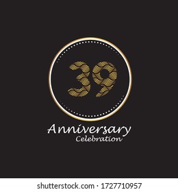 39 years anniversary celebration logo vector template design