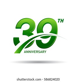 39 years anniversary. celebration logo design