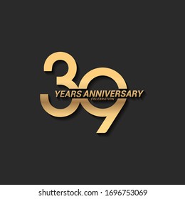 39 years anniversary celebration logotype with elegant modern number gold color for celebration