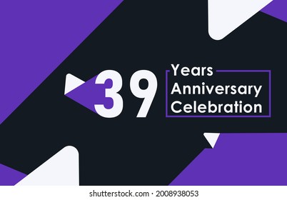 39 years anniversary celebration modern banner template design