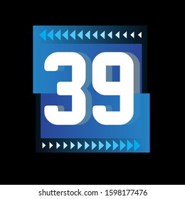 39 Years Anniversary Celebration Vector Template Design Illustration