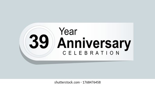 39 Years Anniversary Celebration Vector Template Design Illustration