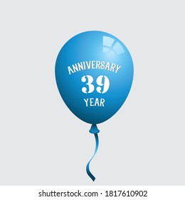 39 Years Anniversary Celebration Vector Template Design Illustration