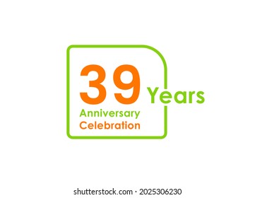 39 years anniversary celebration Vector Template Design Illustration