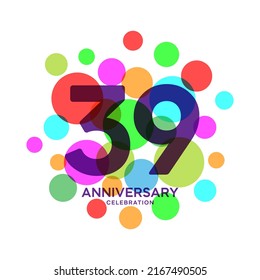 39-jährige Jubiläumsfeier Vector Template Design Illustration