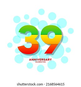 39-jährige Jubiläumsfeier Vector Template Design Illustration