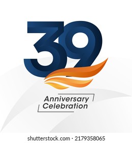 39 Jahre Jubiläumsdesign-Vorlage. Vektorgrafik