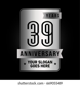 39 years anniversary design template. Vector and illustration.