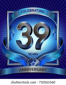 39 years anniversary design template for invitation, advertising, banner, vector design