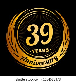 39 years anniversary. Anniversary logo design. 39 years logo.