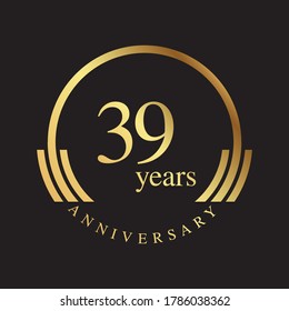 39 Years of Anniversary logo design Set Vector Template Design Illustration