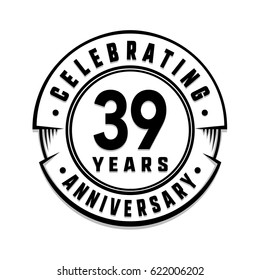 39 years anniversary logo template. Vector and illustration.