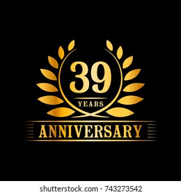 39 years anniversary logo template.