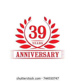 39 years anniversary logo template.