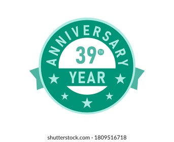 39 years anniversary Modern Badges 