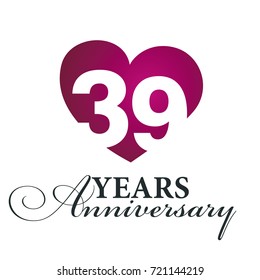 39 years anniversary white background