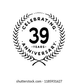39 years design template. 39th vector and illustration.