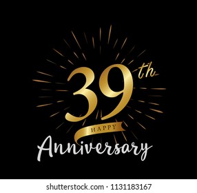 30 Years Gold Anniversary Celebration Simple Stock Vector (Royalty Free ...