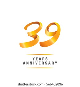 39 years golden anniversary celebration logo , isolated on white background