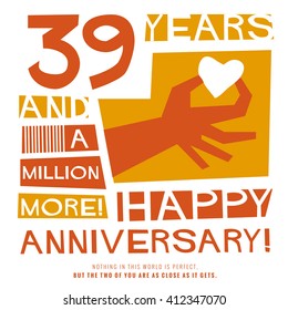 39 Years Happy Anniversary (Vector Illustration Concept Design)