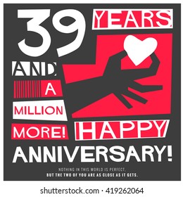 39 Years Happy Anniversary (Vector Illustration Concept Design)