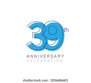 Diseño vectorial de color azul para celebración de cumpleaños, aislado en fondo blanco