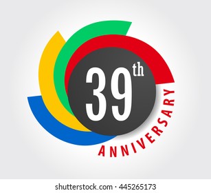 39th Anniversary celebration background, 39 years anniversary card illustration - vector eps10