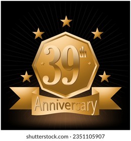 39th Anniversary Celebration Logo Vector