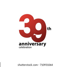 39th anniversary celebration logotype. anniversary logo simple isolated on white background, vector design for celebration, invitation card, and greeting card